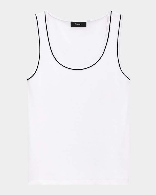 Ribbed Scoop-Neck Tank Top